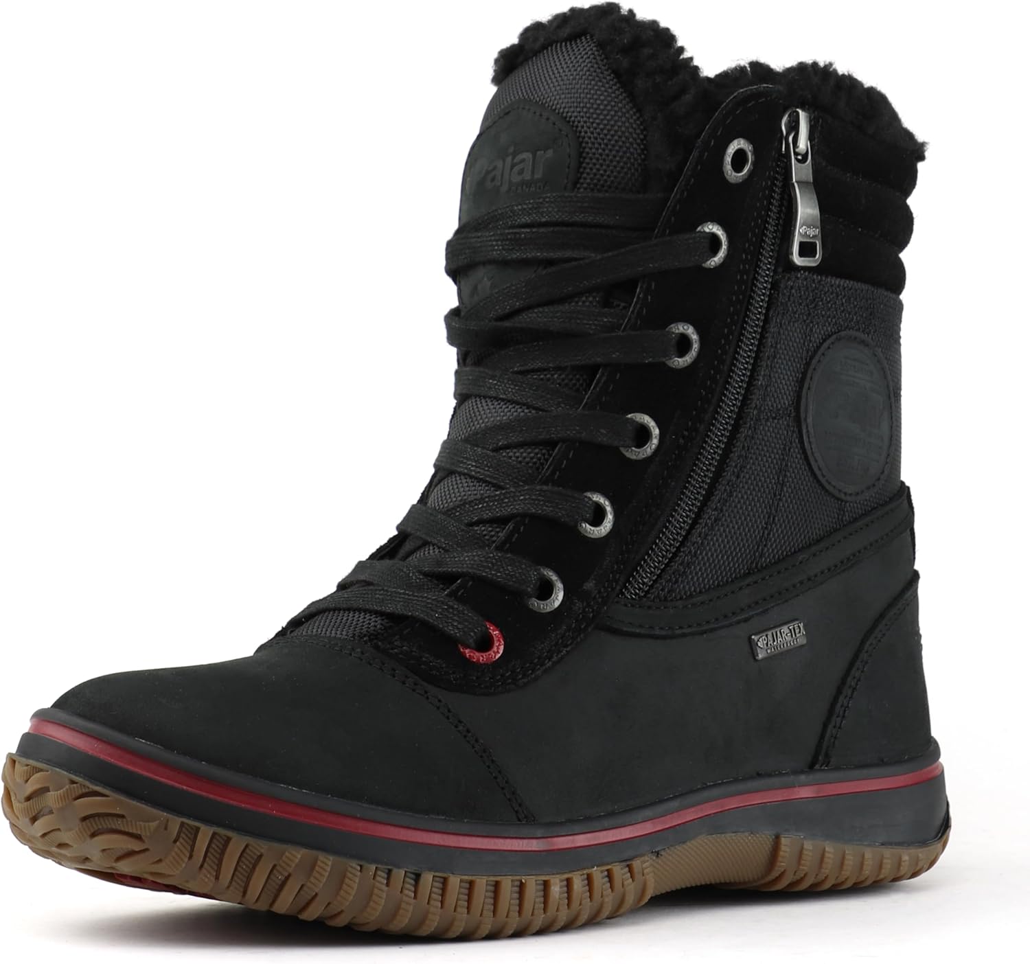 

Мужские зимние ботинки PAJAR Trooper 2.0 из нубука, водонепроницаемые, на шнуровке и молнии, для снега, черный