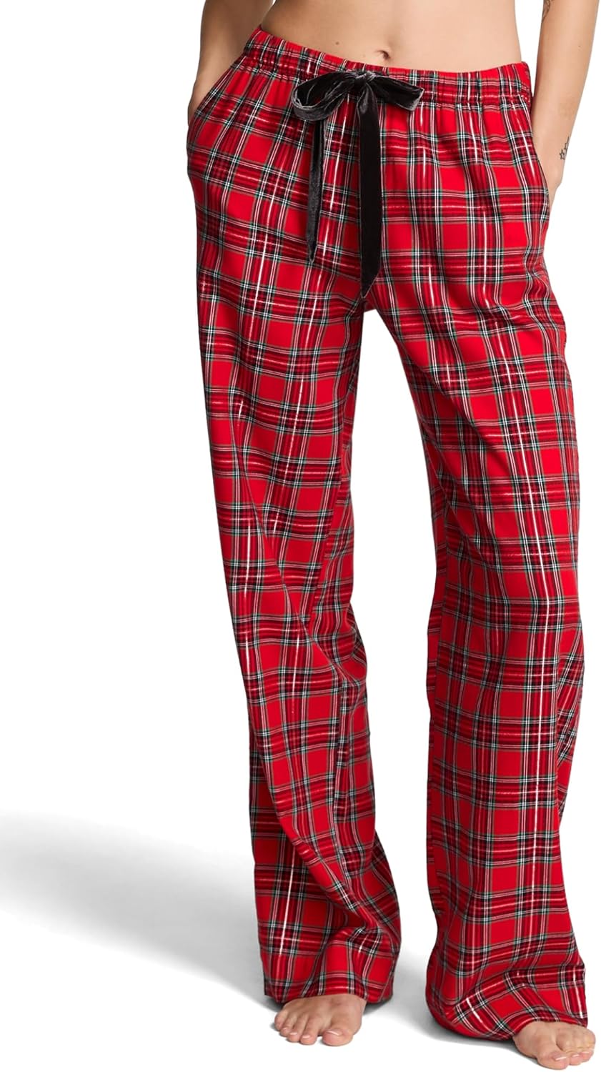 

Victoria's Secret PINK пижамные штаны из фланели, женская одежда для сна, Red Plaid