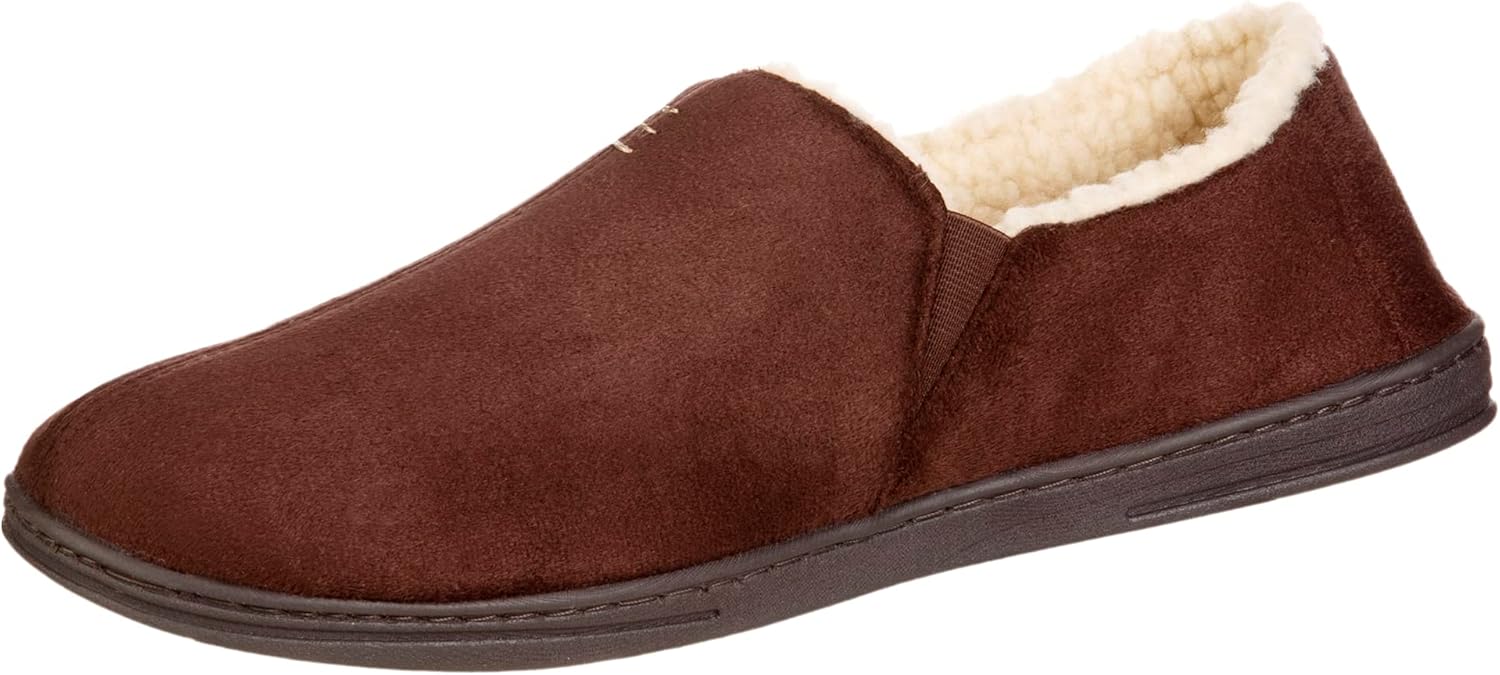 

Мужские тапочки isotoner Nigel из переработанного микрозамша с передовой памповой вставкой и подкладкой из бербера, темный шоколад