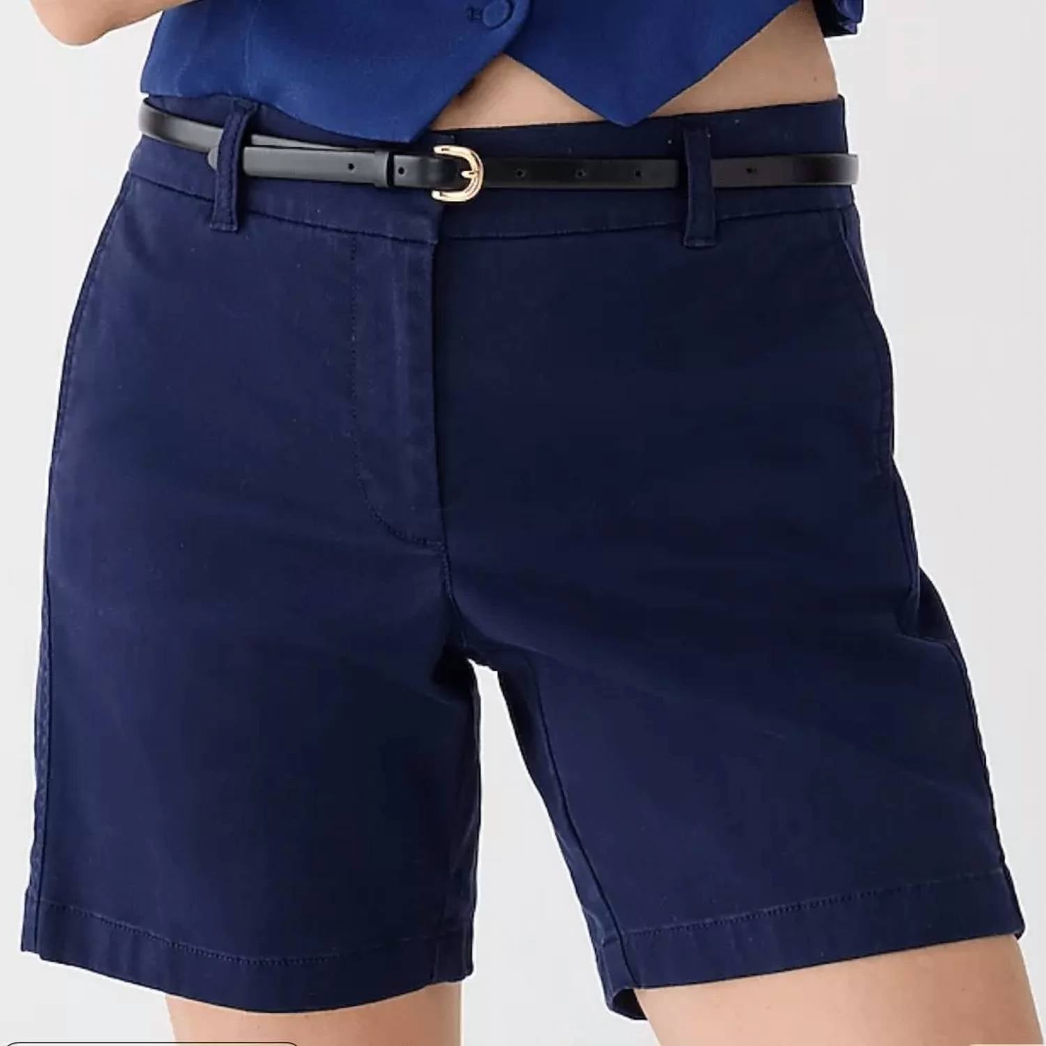 

7-дюймовые эластичные шорты Chino темно-синего цвета J.Crew