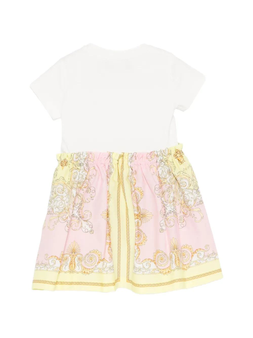 Платье в стиле барокко с короткими рукавами Versace Kids, белый — фото 2