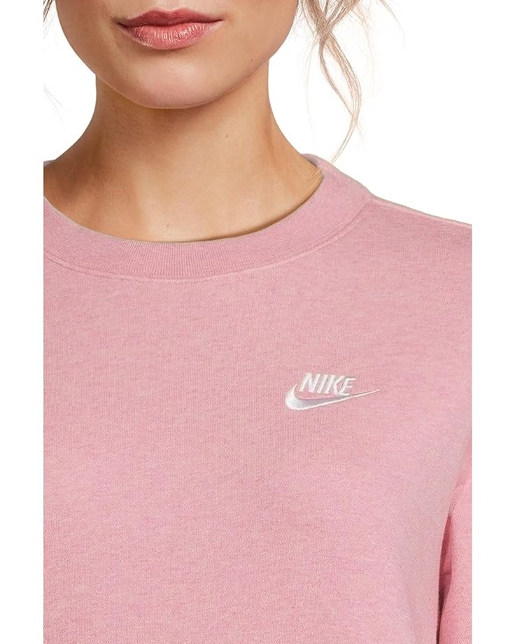 Толстовка Nike Sportswear Club Fleece Crew Neck Sweatshirt, цвет Elemental Pink/Heather/White — фото 4