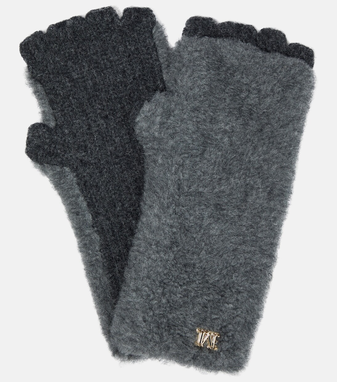 

Перчатки мэнни из альпаки, шерсти и шелка Max Mara, серый