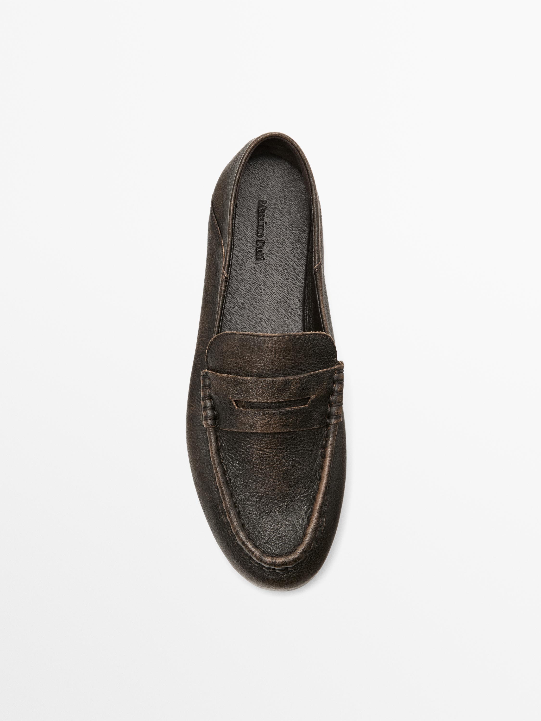 Туфли-Мюли из матовой кожи Massimo Dutti, коричневый — фото 3