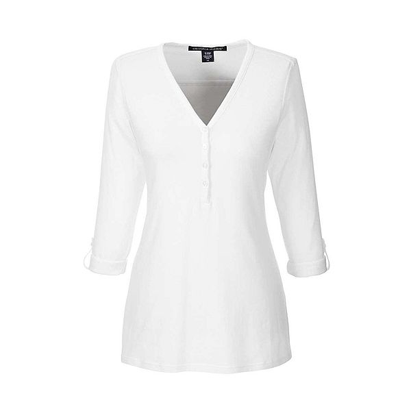 

Женский трикотажный топ с Y-образной планкой и съемными рукавами Devon & Jones, White