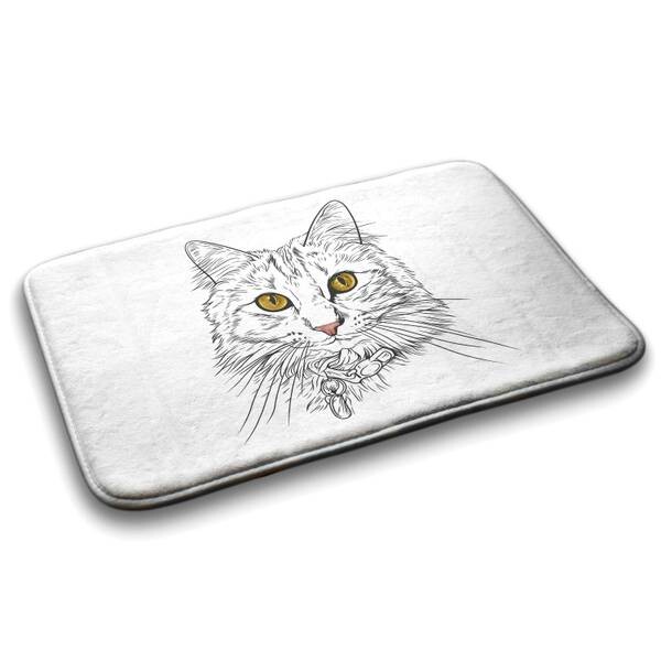 

Коврик для ванной Tulup Katze Tiere, 90x1x90 см, белый