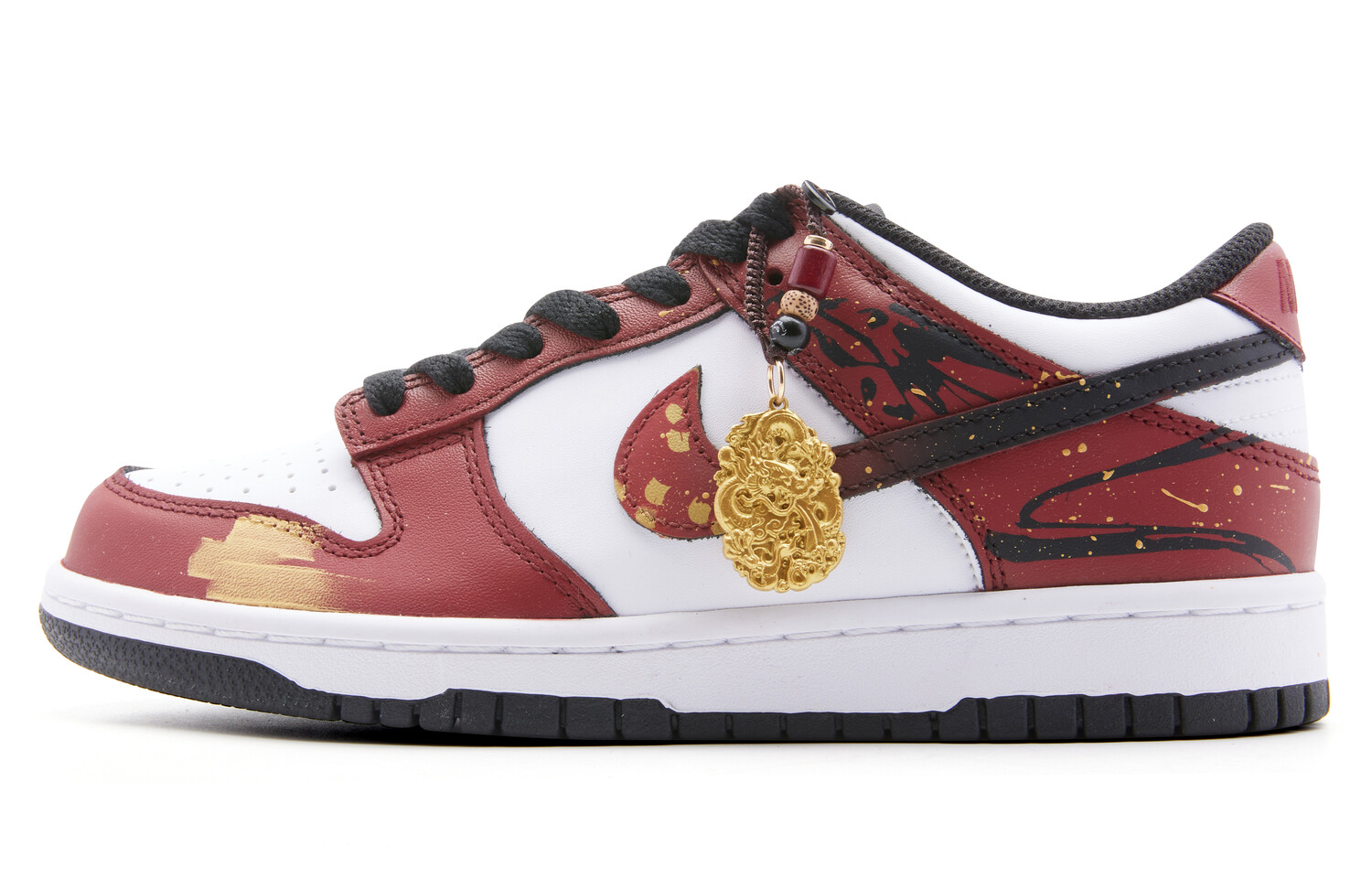 

Кроссовки Nike Dunk Skateboarding Shoes Women's Low-top Black/Red, цвет Customized