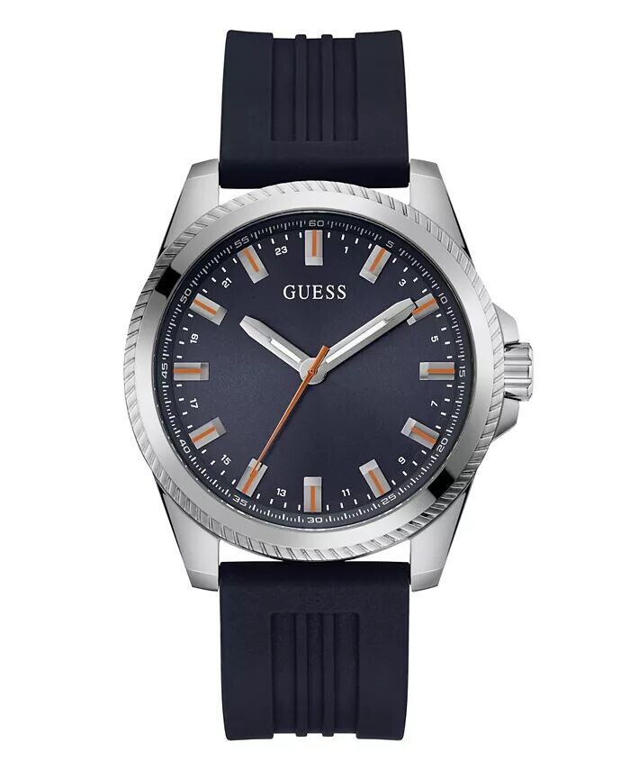 

Мужские аналоговые темно-синие силиконовые часы 44 мм GUESS