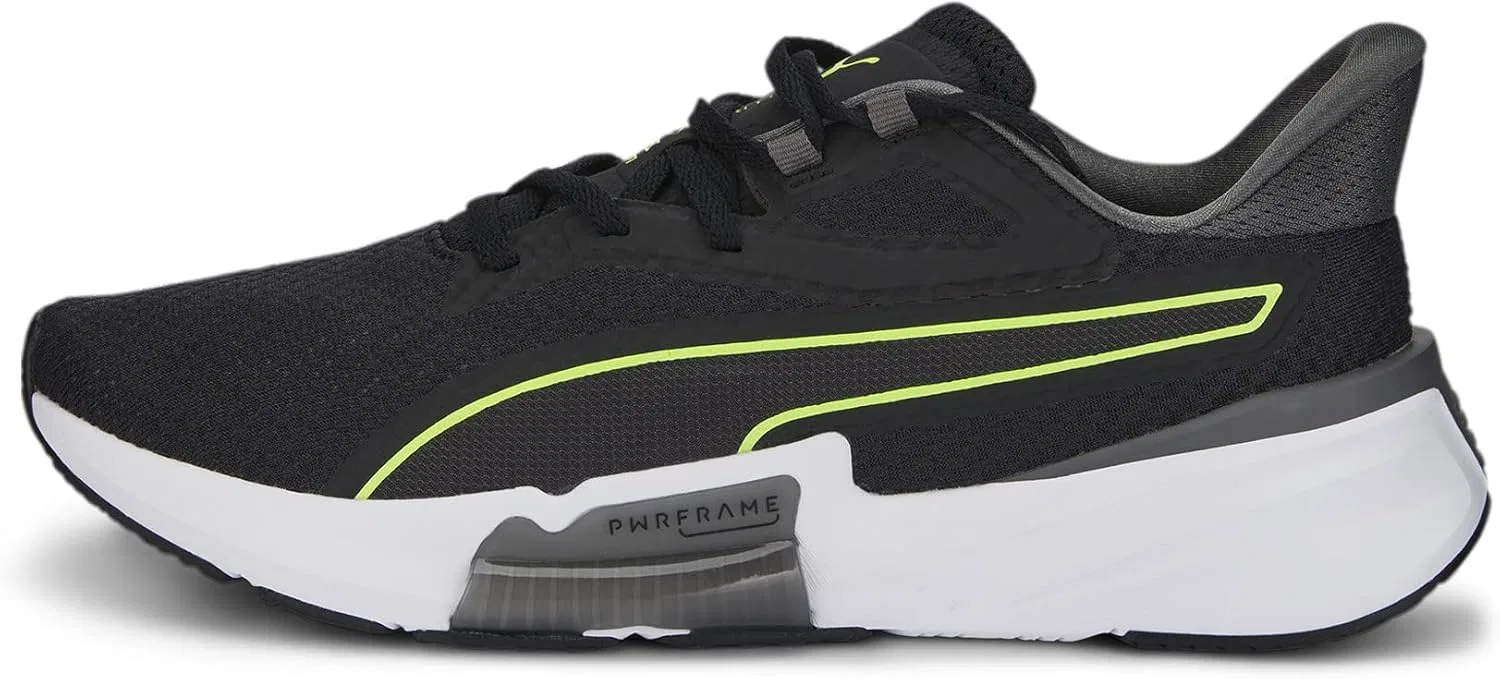 Гимнастические кроссовки PUMA Men's Pwrframe Tr, Puma Black Castlerock Lime Squeeze