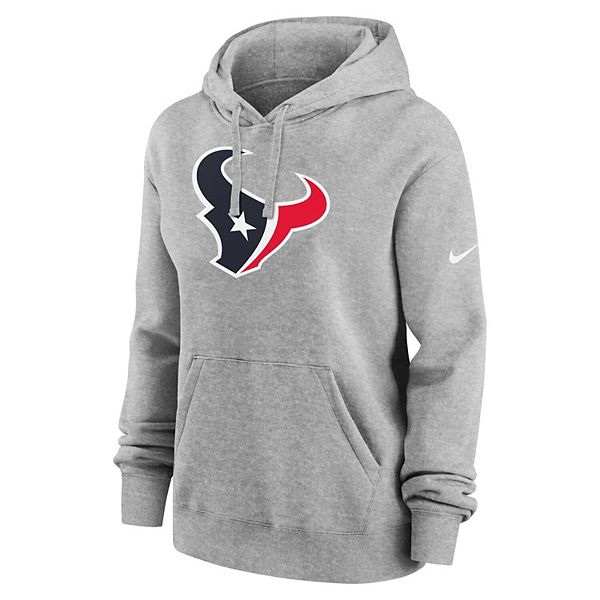 Женский худи houston texans club fleece из меланжа в цвете charcoal Nike — фото 3