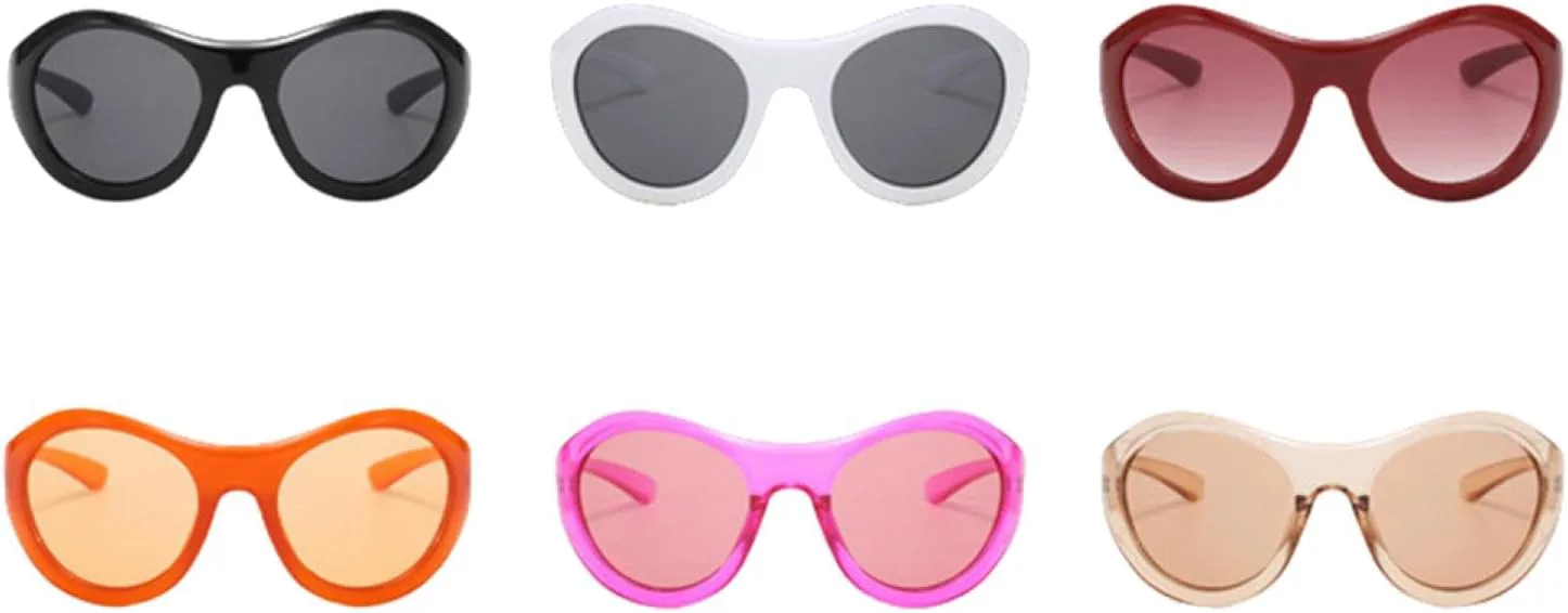 

Винтажные овальные солнцезащитные очки, модные ретро-солнцезащитные очки для женщин с защитой от УФ-излучения UV400, очки в стиле панк для мужчин generic, Black-black