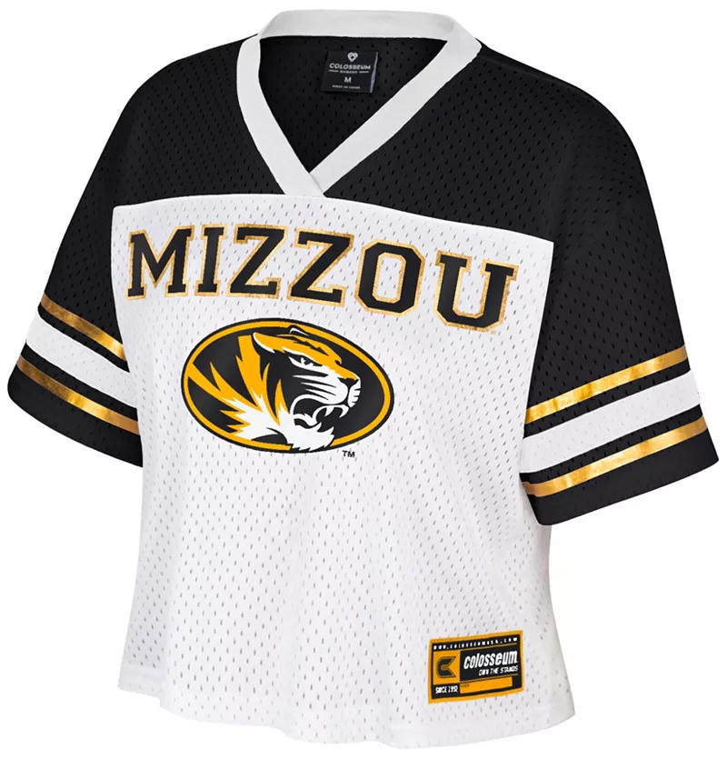 

Женская укороченная футбольная майка Colosseum Missouri Tigers White Treasure