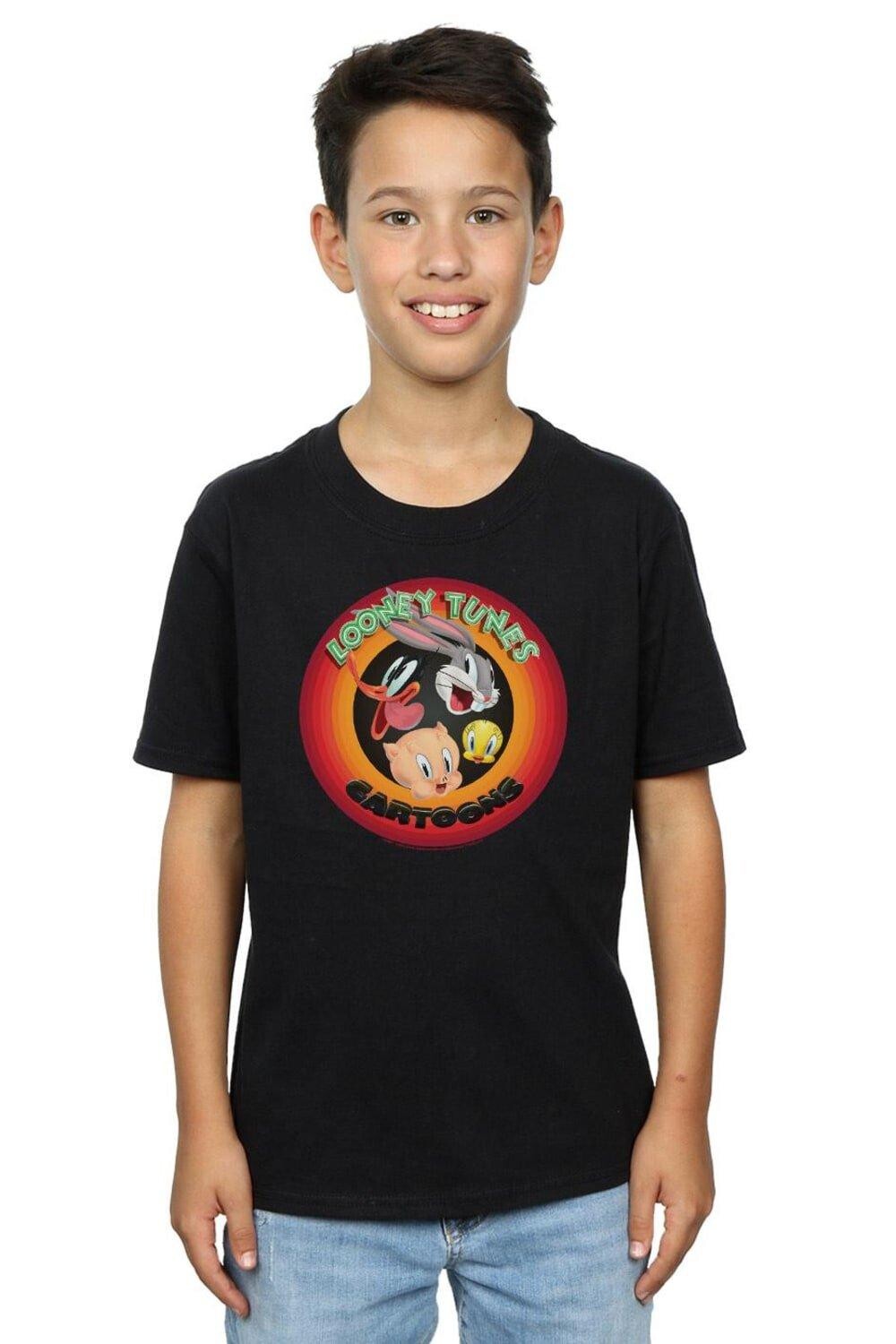 

Футболка с рисунком в виде круга Looney Tunes, черный