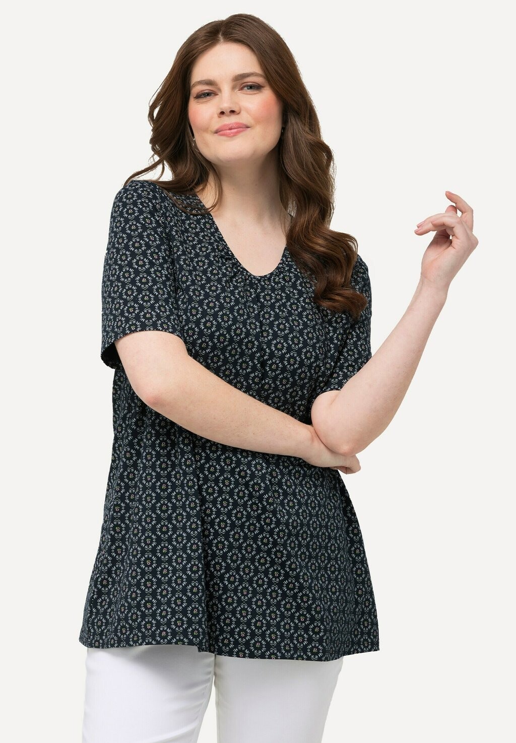 

Футболка с принтом SHORT SLEEVE Ulla Popken, темно-синий