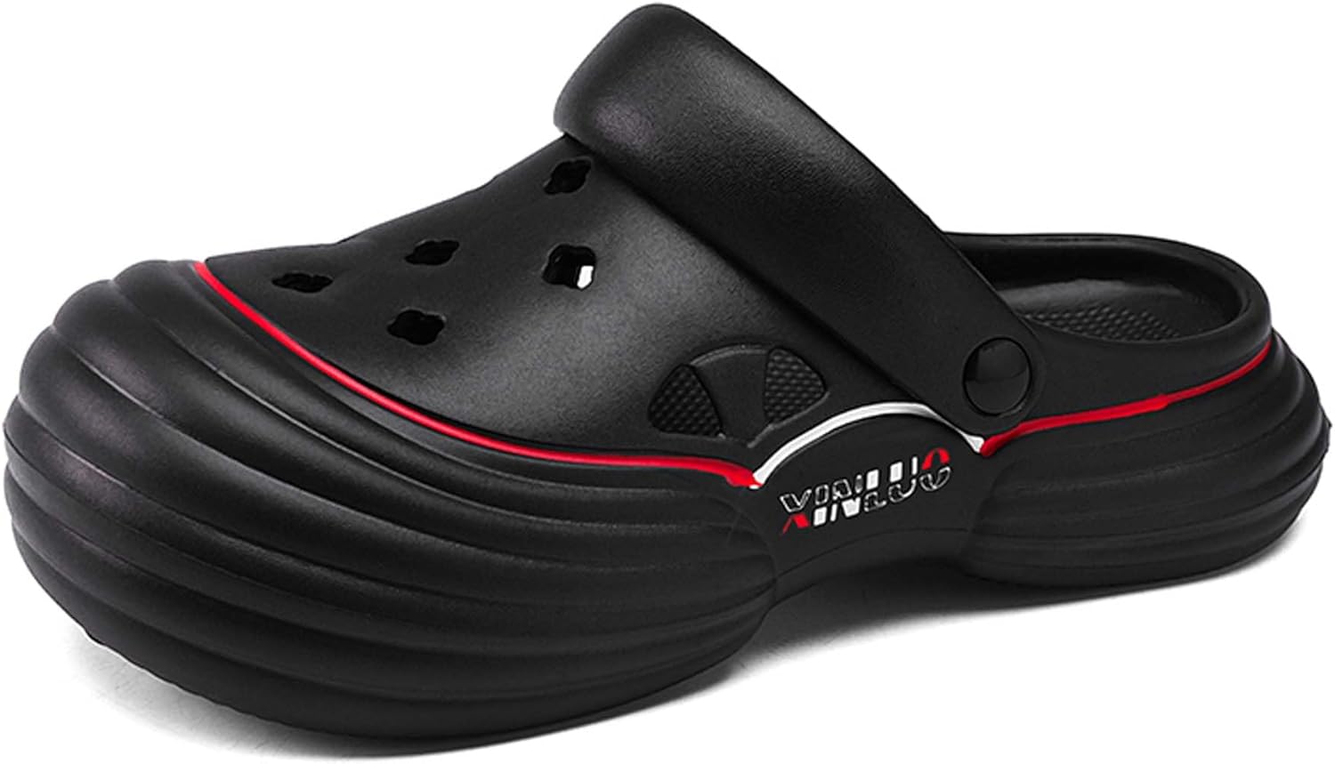 

Мужские и женские садовые туфли с толстой подошвой, удобной мягкой стелькой, поддержкой свода стопы, регулируемыми ремешками, сандалии, противоскользящие, быстросохнущие, для пляжа, спорта и водных видов Generic, черный