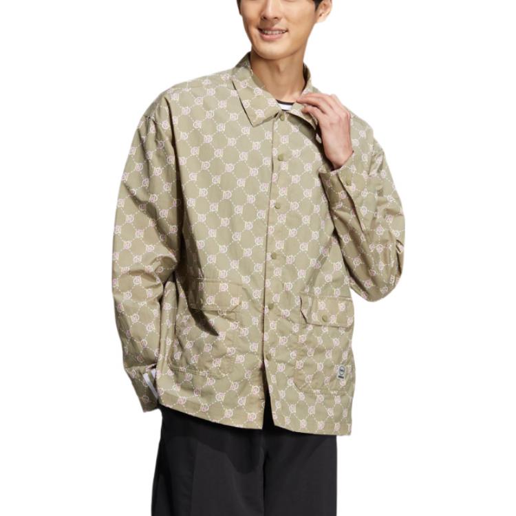 Куртка Men's adidas neo Full Print Lapel Jacket Autumn Brown HM2039 — фото 2