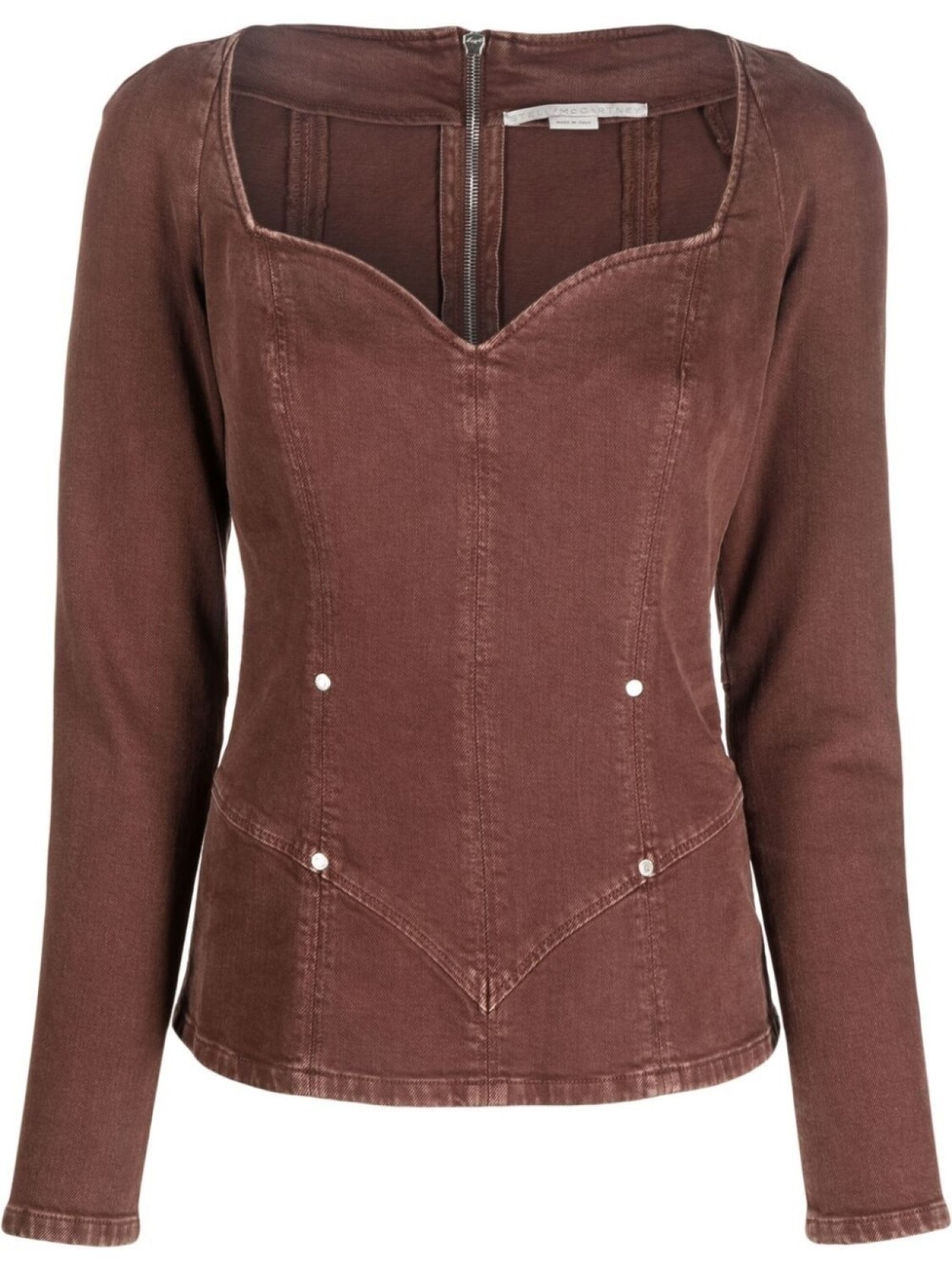 

Stella McCartney джинсовый топ с вырезом в форме сердца, коричневый