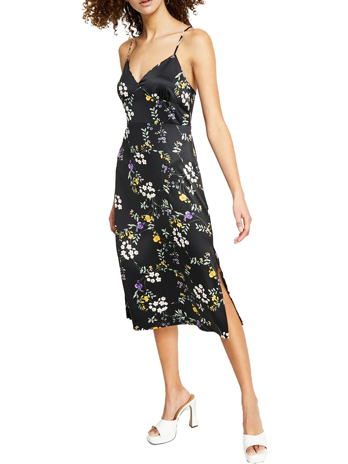

Платье миди для женщин Juniors с вырезом сзади и икрой Hippie Rose, цвет black floral