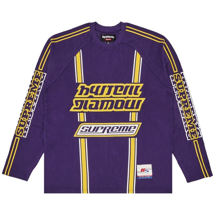 Топ Supreme x HYSTERIC GLAMOUR Mesh Long-Sleeve Top Purple, фиолетовый
