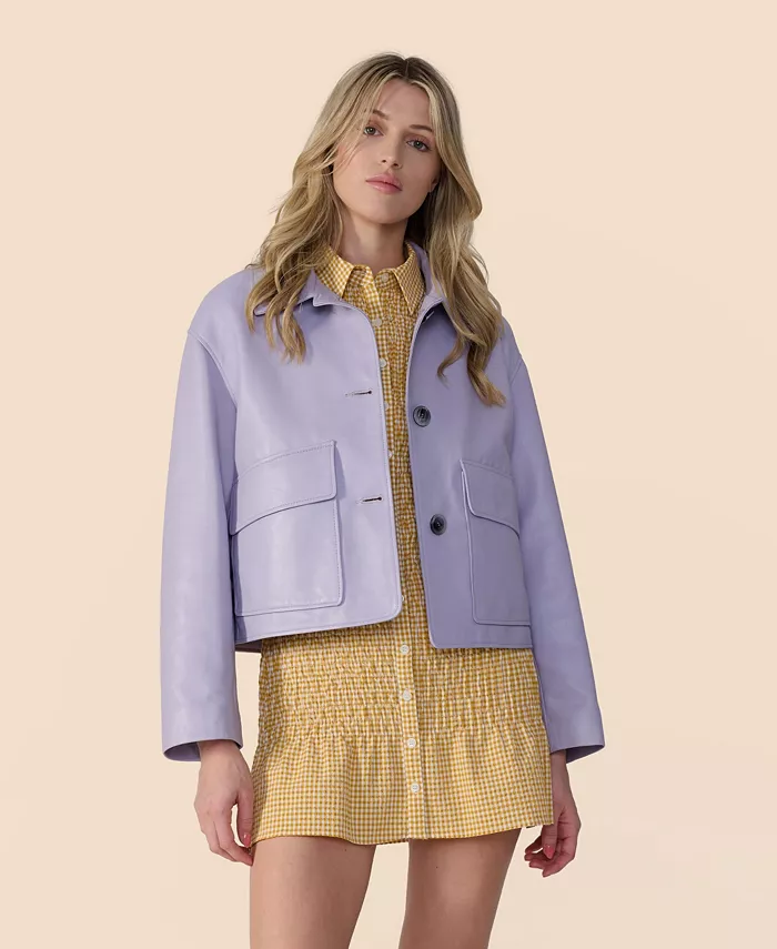 

Женская укороченная кожаная куртка Furniq UK, фиолетовый