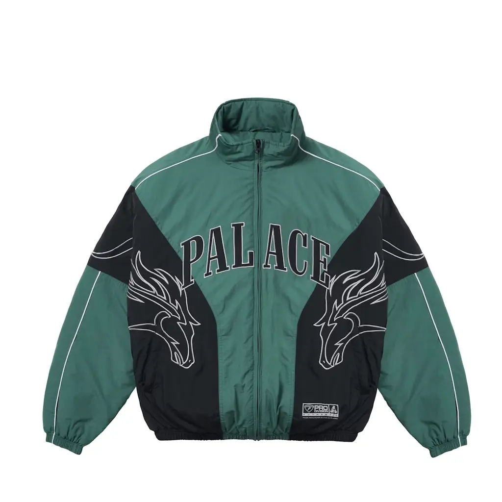 

Куртка "Лошади" из коллекции FW25 Куртки и пальто унисекс Palace, зеленый/черный