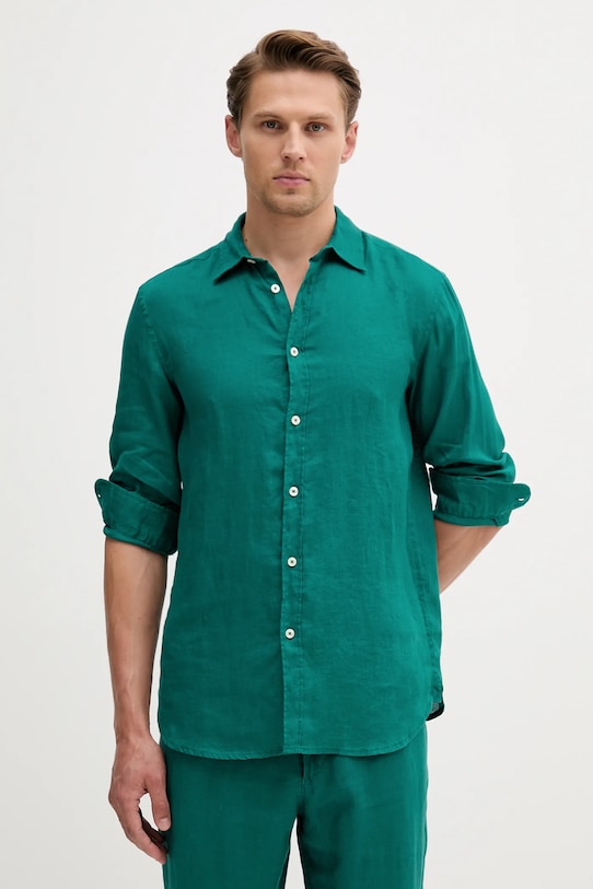 

Льняная рубашка United Colors Of Benetton, бирюзовый