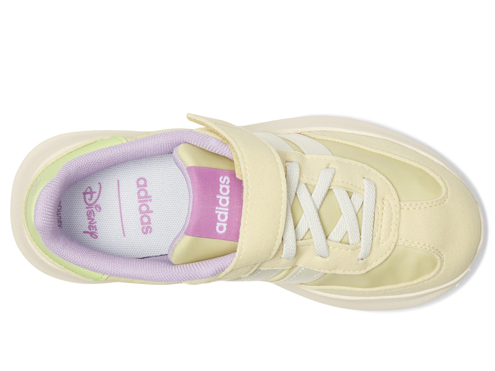 Кроссовки Unisex adidas Kids Disney Run 70s 2.0 Elastic Lace & Strap Shoes, цвет Powder Yellow/Cream White/Powder Plum — фото 2