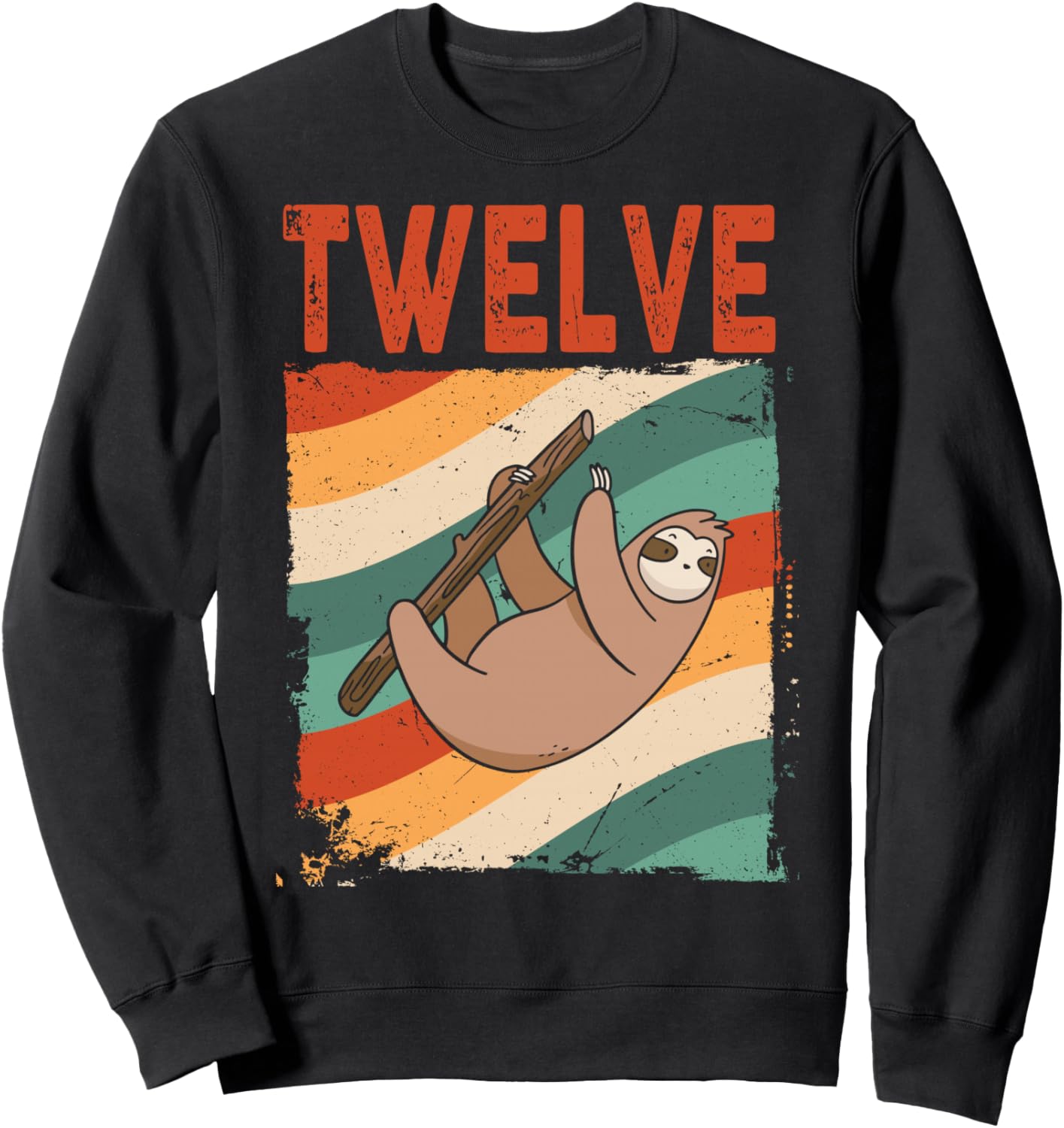 

Толстовка на 12-й день рождения, толстовка с изображением ленивца для мальчиков и девочек, черная Retro Sloth Birthday Apparel Boys Girls, Черный, Толстовка на 12-й день рождения, толстовка с изображением ленивца для мальчиков и девочек, черная Retro Slot