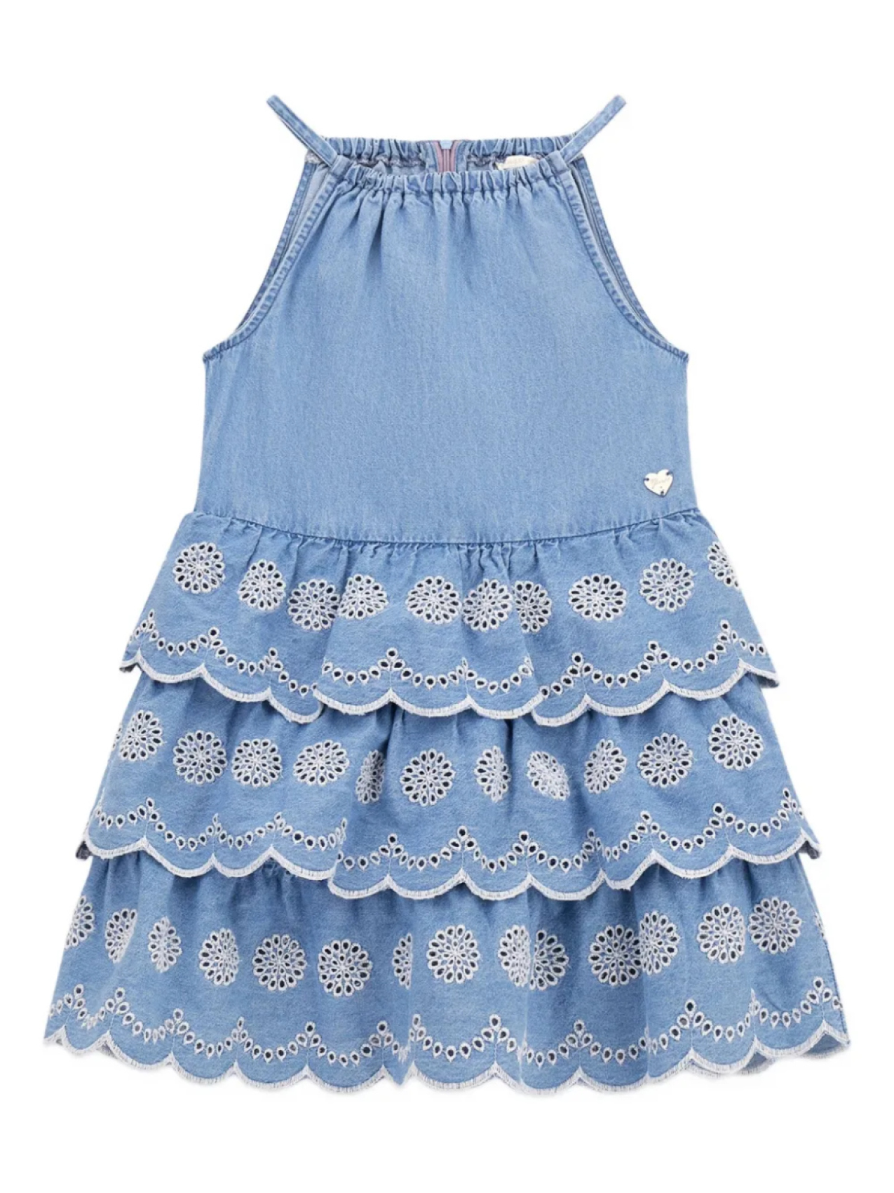 

Платье из денима с фестончатым краем guess kids, синий