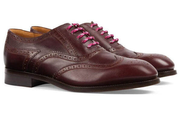 Кроссовки lace up shoe 'burgundy' Gucci, бургундия — фото 3