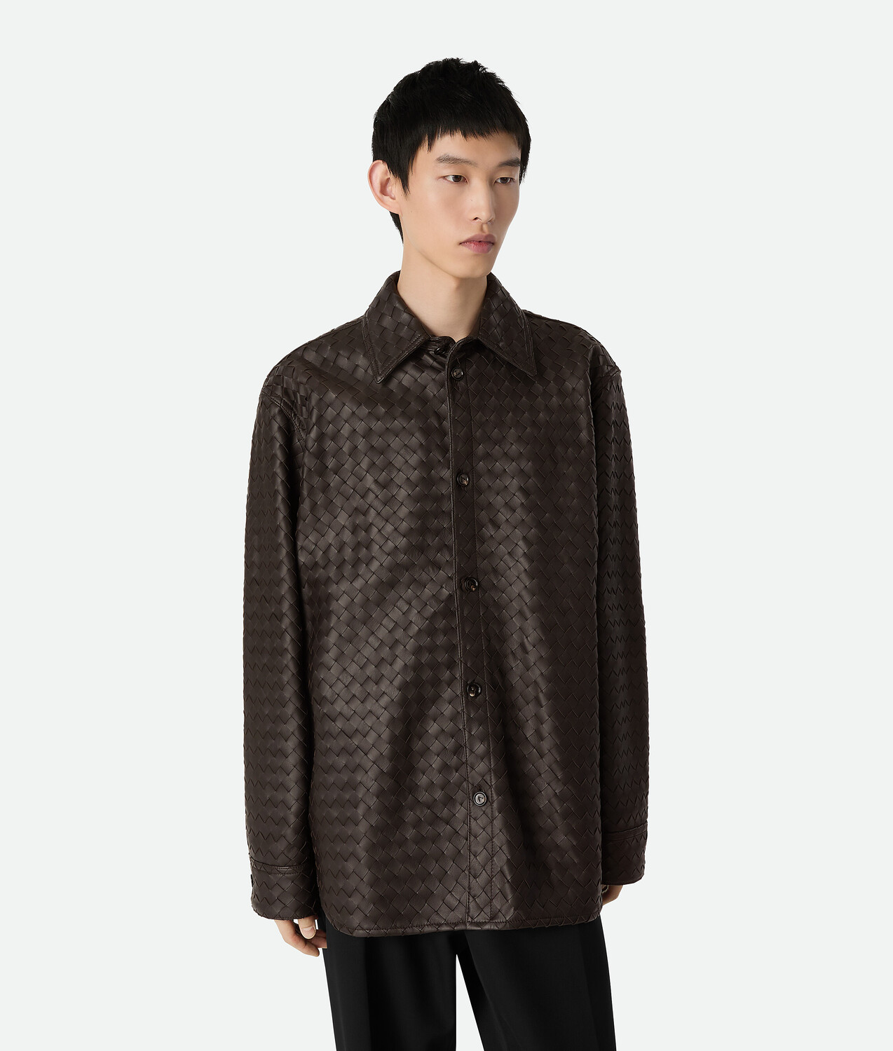 

Intrecciato leather shirt BOTTEGA VENETA, фондан
