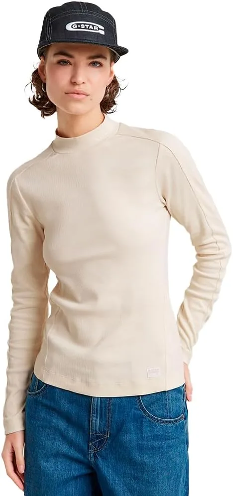

G-Star Slim Rib Mock Top футболка женская