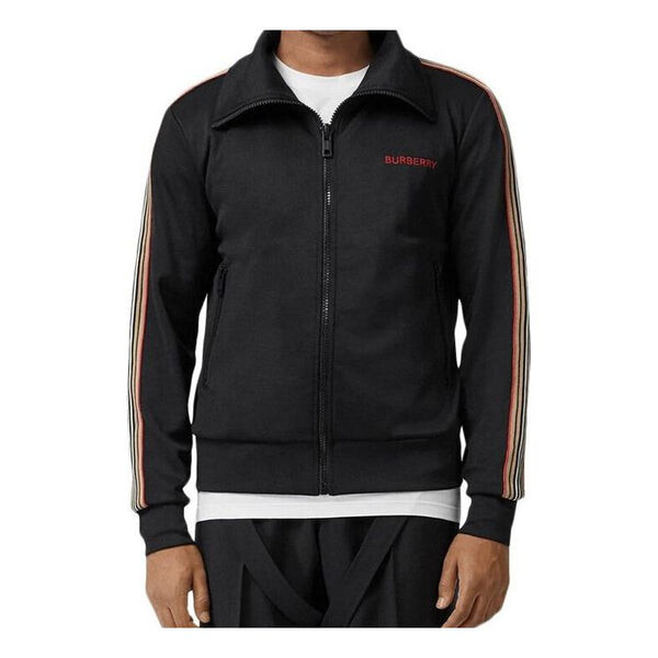 

Куртка Burberry Locn Stripe High-necked Coat Jacket Male Black, черный