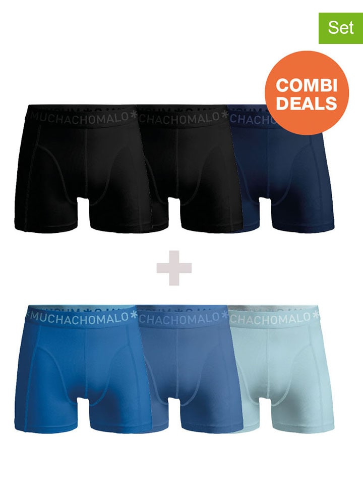 

Muchachomalo Комплект из 6 штук: боксерские шорты черного/темно-синего/синего цвета