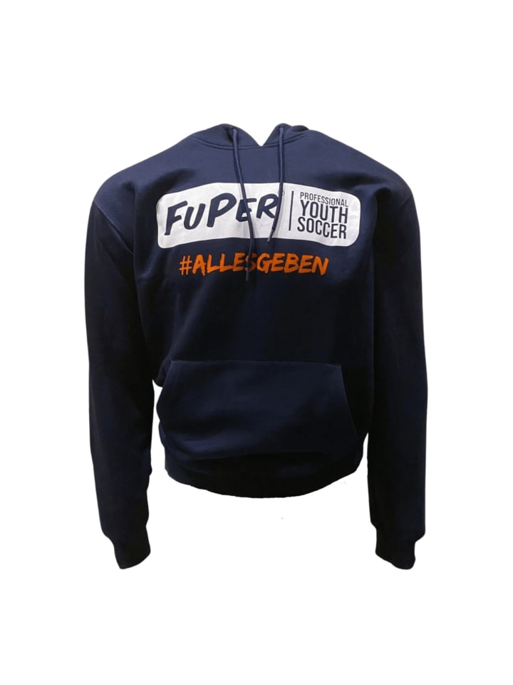 

Пуловер с капюшоном #allesgeben FuPer, темно-синий