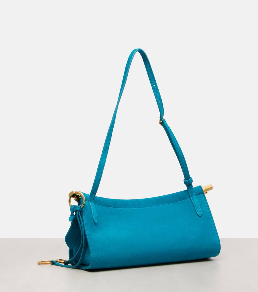 Маленькая замшевая сумка через плечо Le Click Alaïa, Turquoise — фото 4