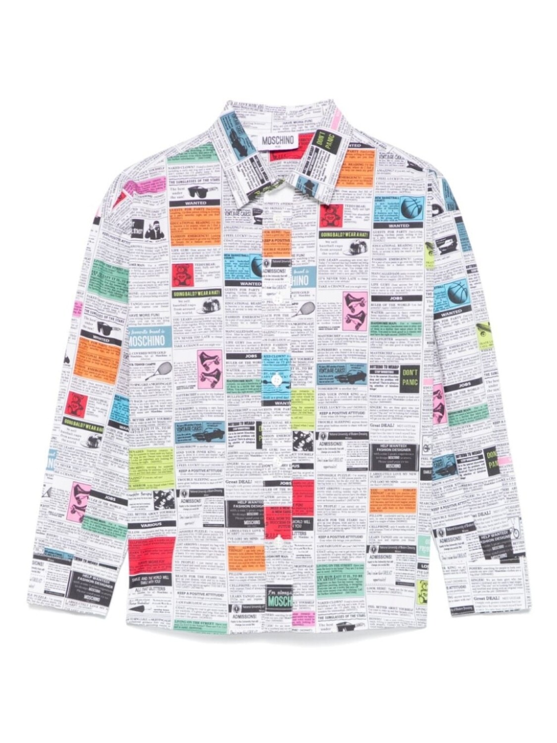 

Moschino Kids рубашка с газетным принтом, белый