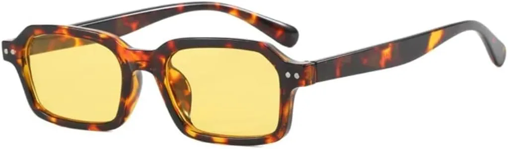 

Солнцезащитные очки с защитой UV400 | Маленькие заклепки в стиле панк | Для женщин и мужчин, для занятий спортом на открытом воздухе и вождения LXLHWN, Leopard Yellow