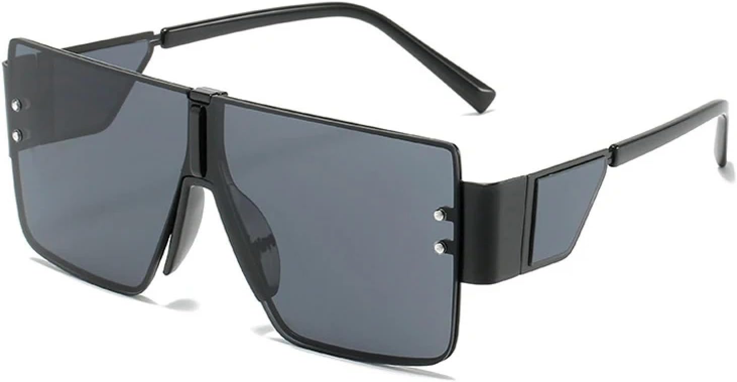 

Модные солнцезащитные очки большого размера для женщин и мужчин, винтажные классические очки для активного отдыха и вождения, защита от УФ-излучения UV400 TKKTLLT, Black Gray