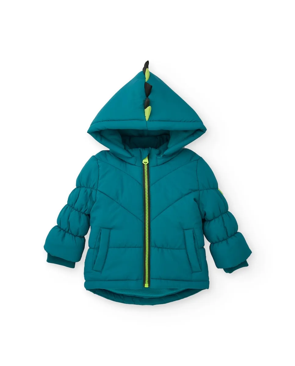 

Стеганая куртка для мальчика темно-синего цвета с капюшоном и 3D деталями Tuc tuc