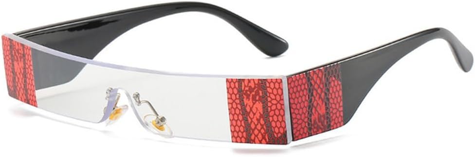 

Модные солнцезащитные очки без оправы для женщин, винтажные, маленькие, разноцветные, женские и мужские, с плоской верхней частью, уникальные прямоугольные очки HHZZYVY, C6 Clear