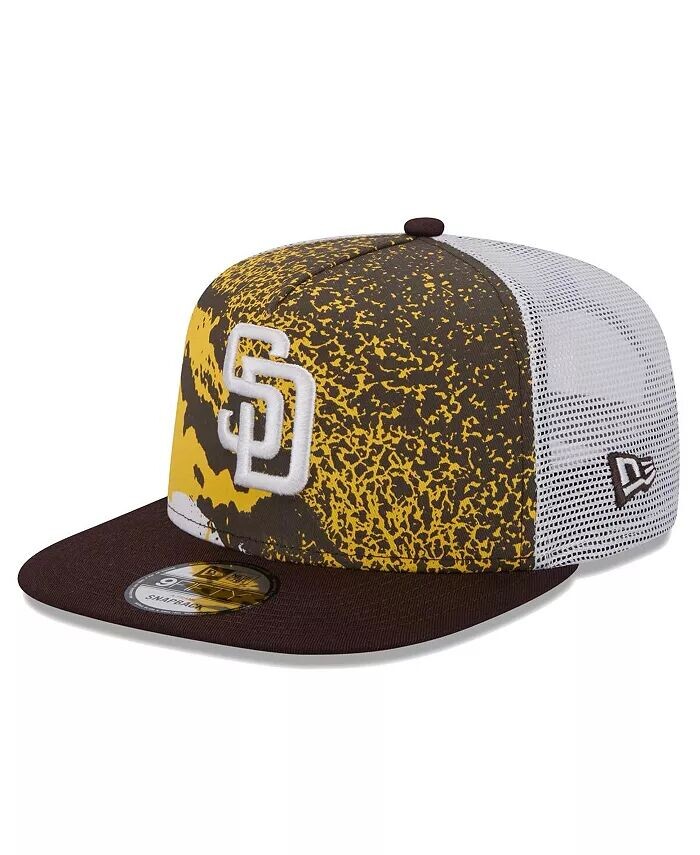 

Мужская коричневая кепка San Diego Padres Court Sport 9Fifty Snapback New Era, коричневый