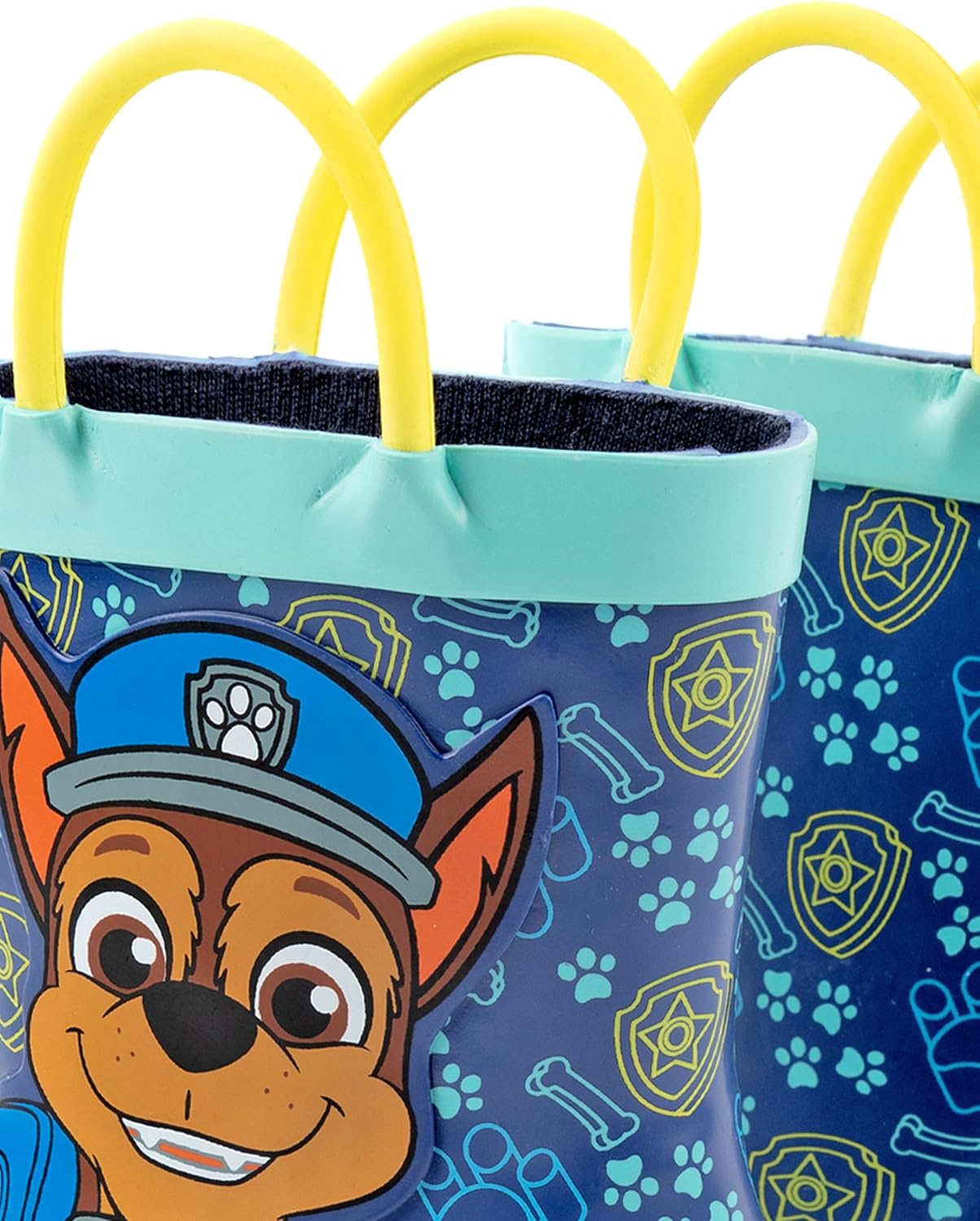 Ботинки Paw Patrol Chase Boys синего цвета с ручками, Яркий синий и желтый дизайн — фото 4