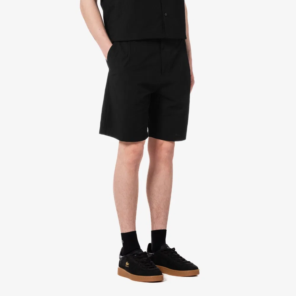 Мужские тканые шорты-бермуды чёрного цвета от Lacoste — фото 2