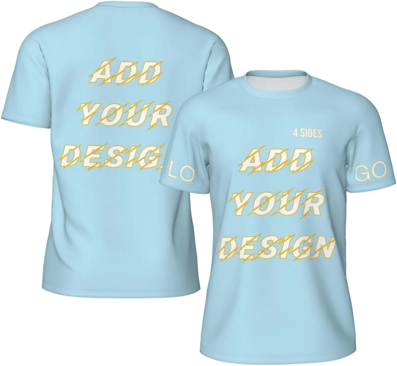 

Футболка мужская Custom T Shirts с принтом на 4 сторонах