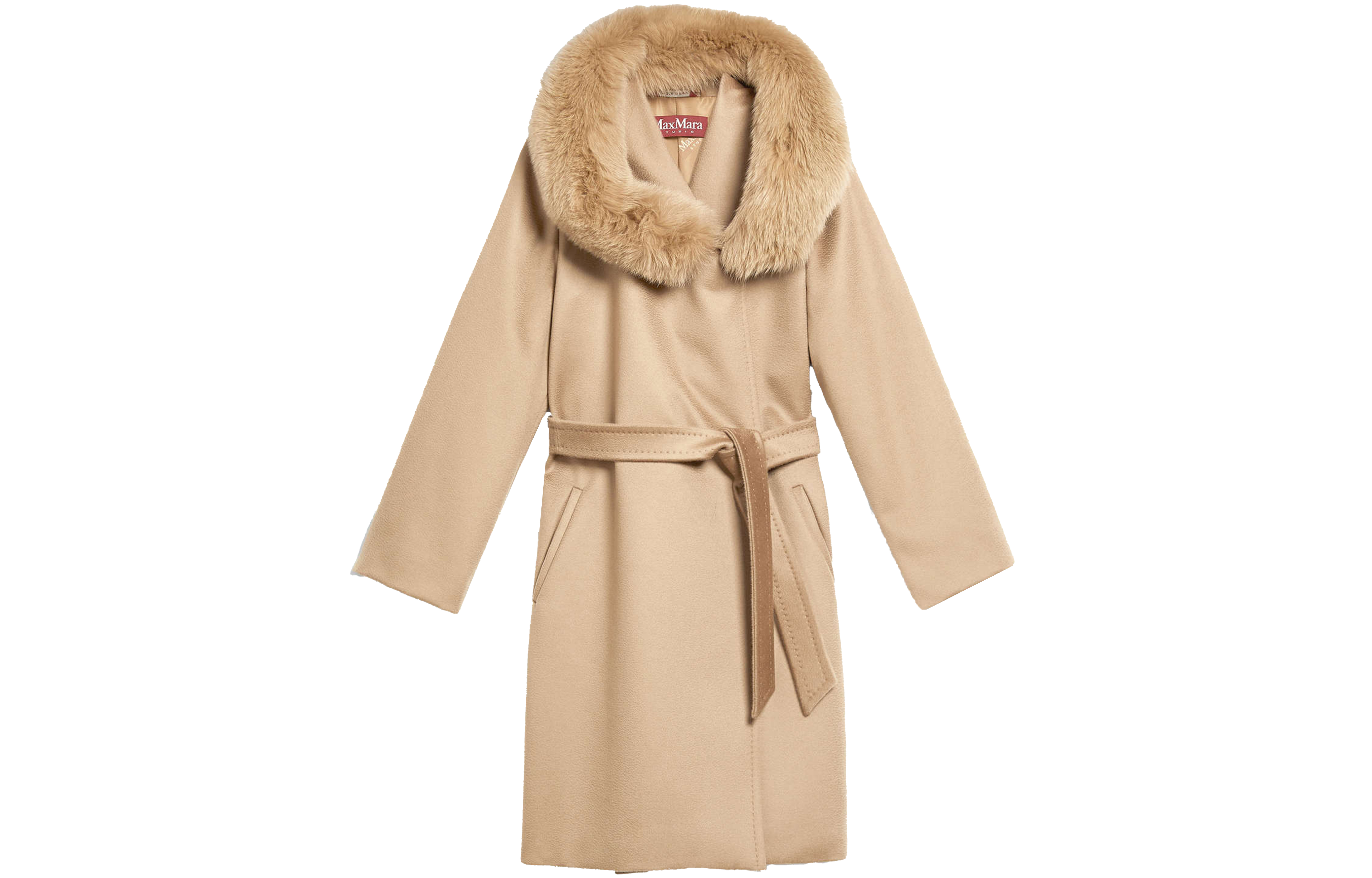 

Пальто женское верблюжьего цвета MaxMara Studio, хаки