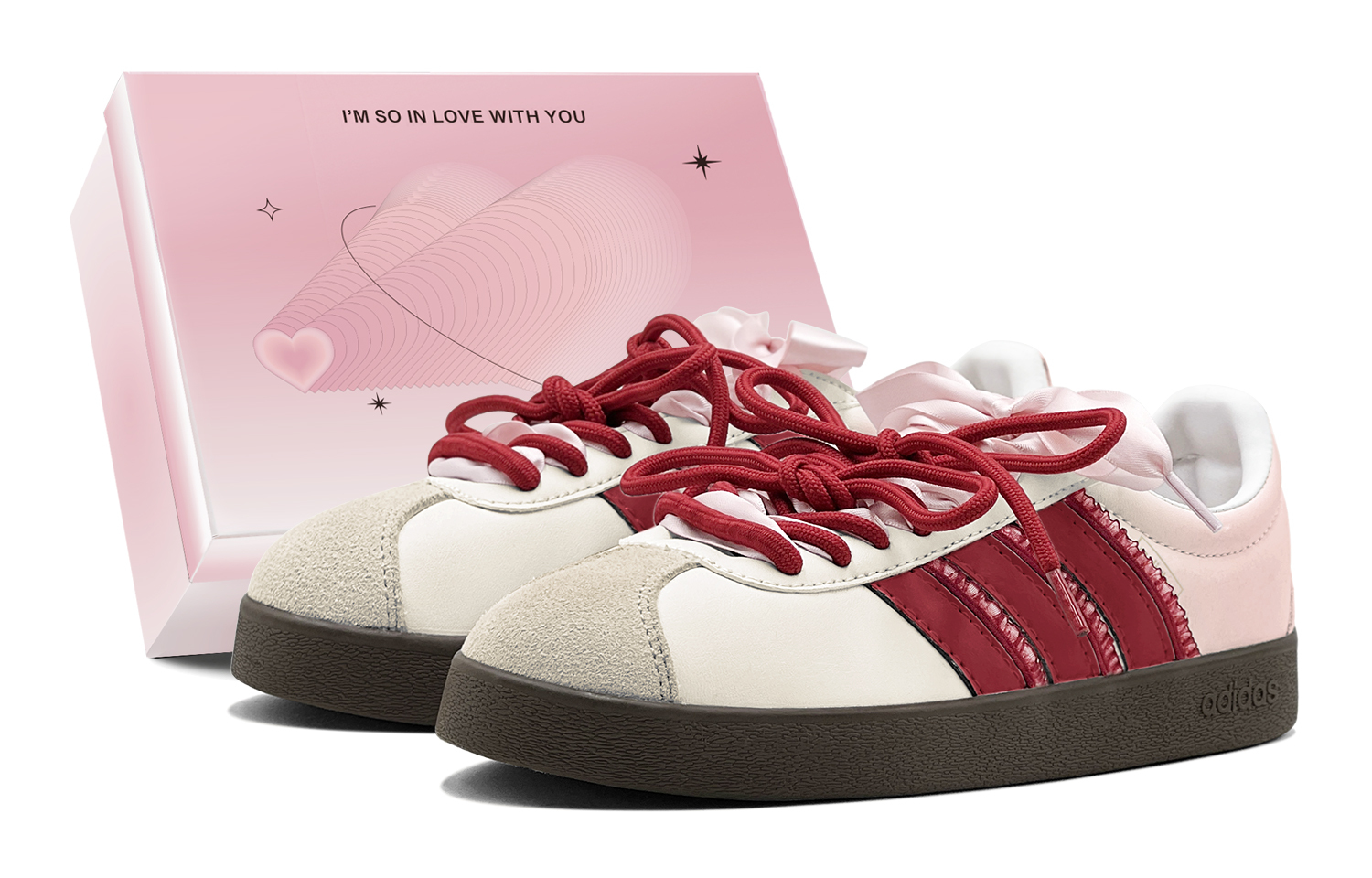 

Adidas Вл Корт Классик скейтборд обувь унисекс низкие красные лотос, цвет Lotus Color