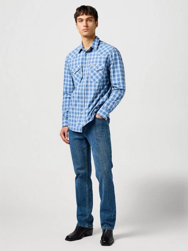

Хлопковая рубашка в клетку вестерн Wrangler, Blue