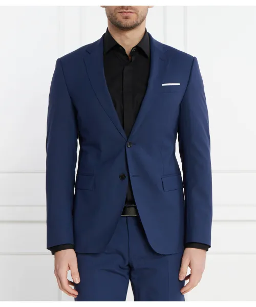 

Элегантный шерстяной жакет с травяным принтом Slim fit Joop!, синий