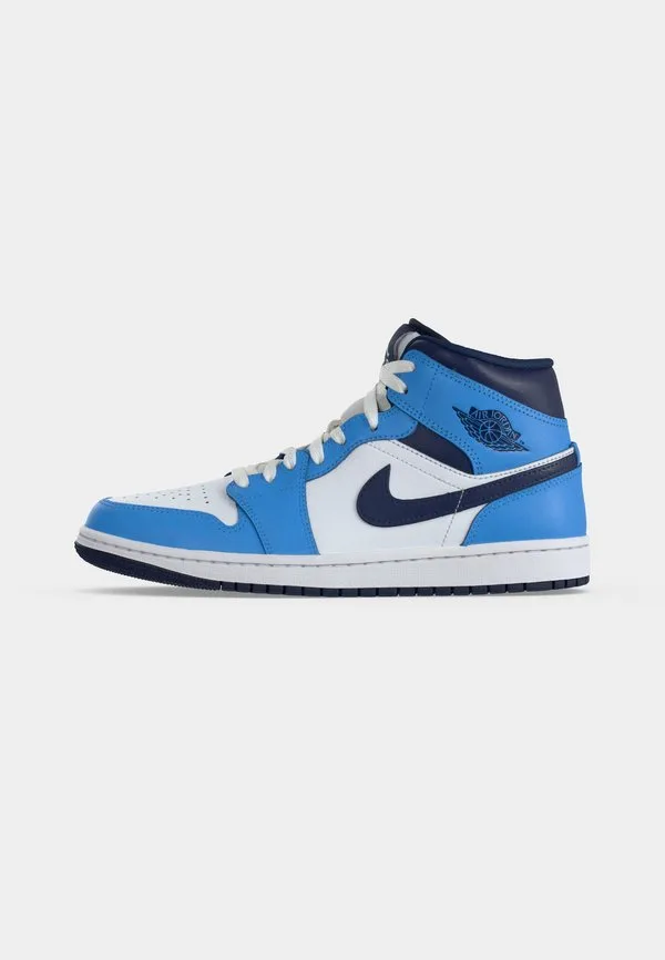 Кроссовки air jordan 1 mid hightop Jordan, Midnight Navy/University Blue/White/Sail/Summit White — фото 2